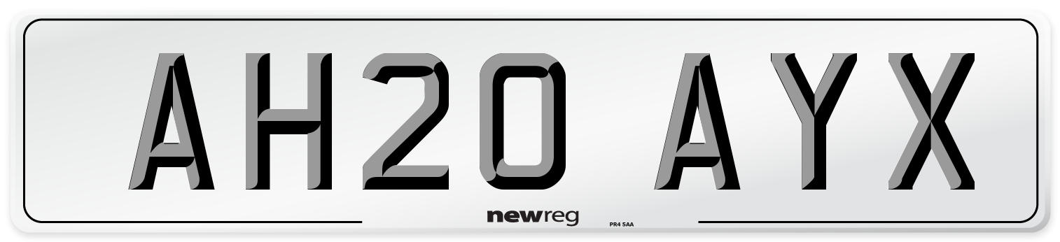 AH20 AYX Number Plate from New Reg